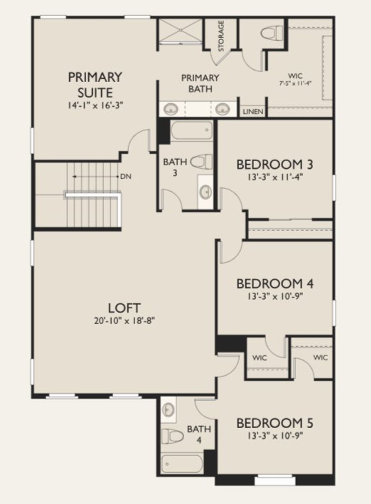 2D floor plan layout for the Snapdragon by Ashton Woods in Alba at Amarillo Creek, Maricopa, AZ (Image 2).