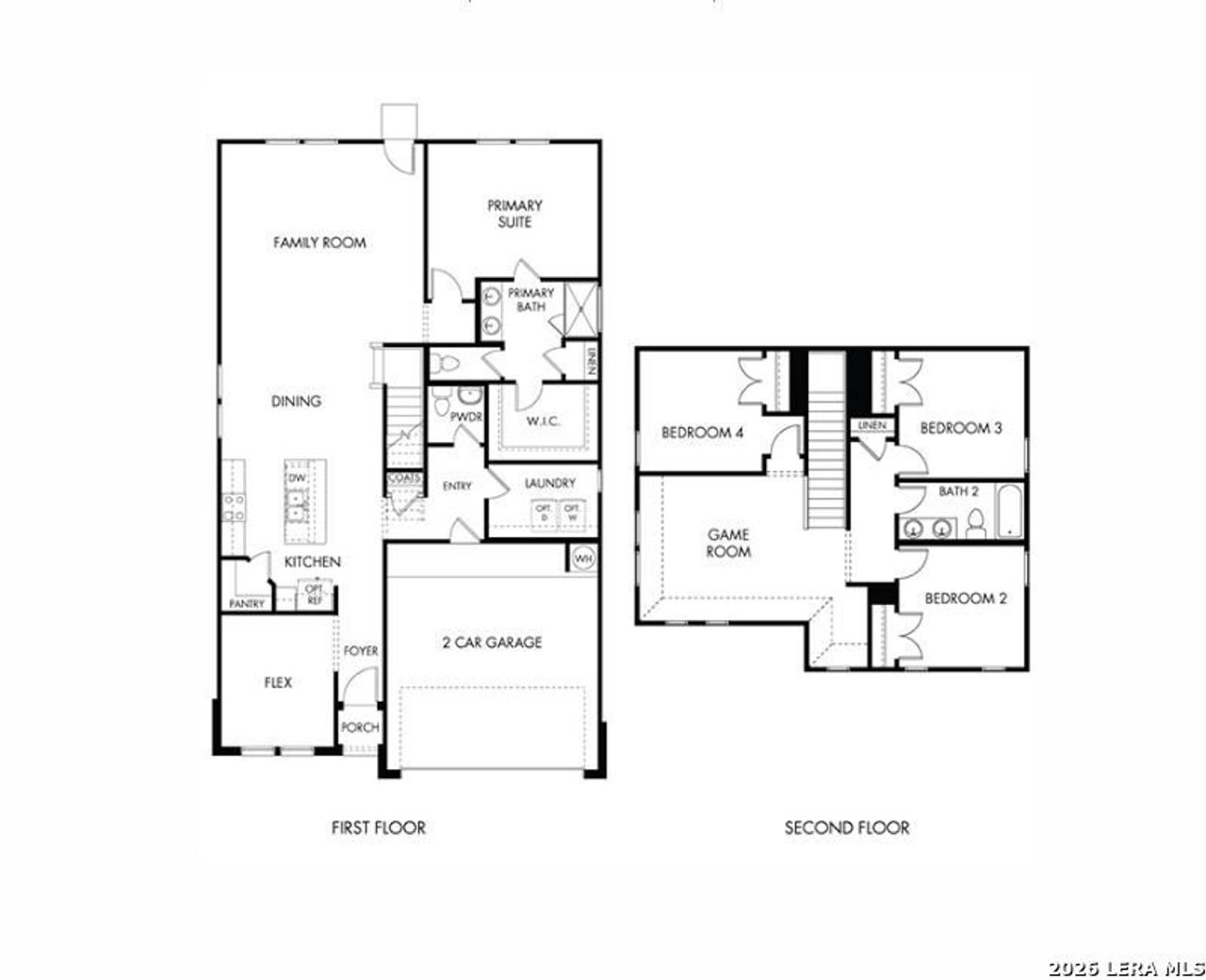 2D floor plan layout of this home in Comanche Ridge, San Antonio, TX (Image 2).