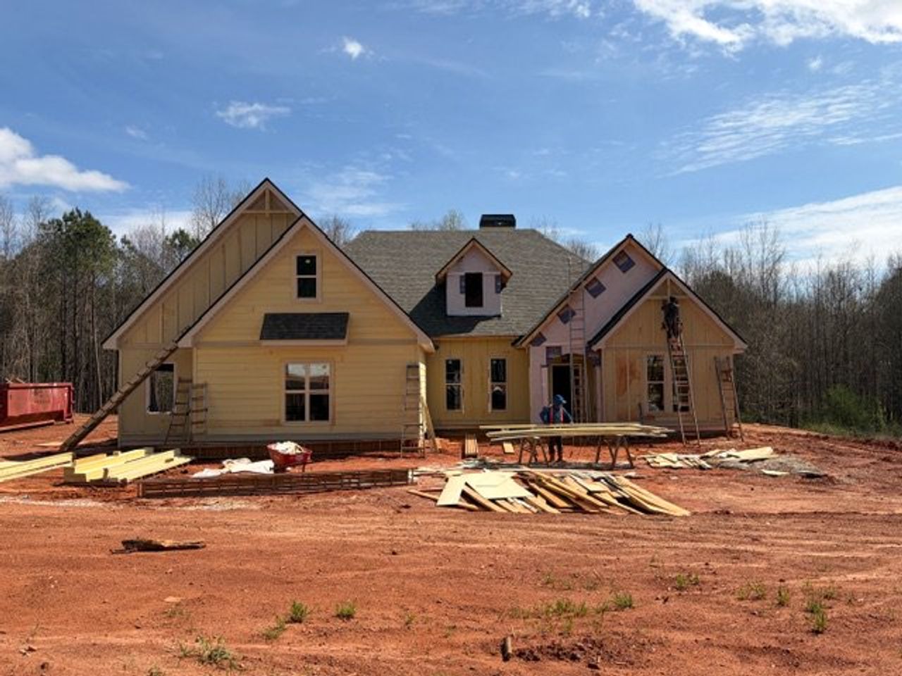 In-progress construction of a new home in WOODMONT RESERVE, Roopville, GA (Image 2).
