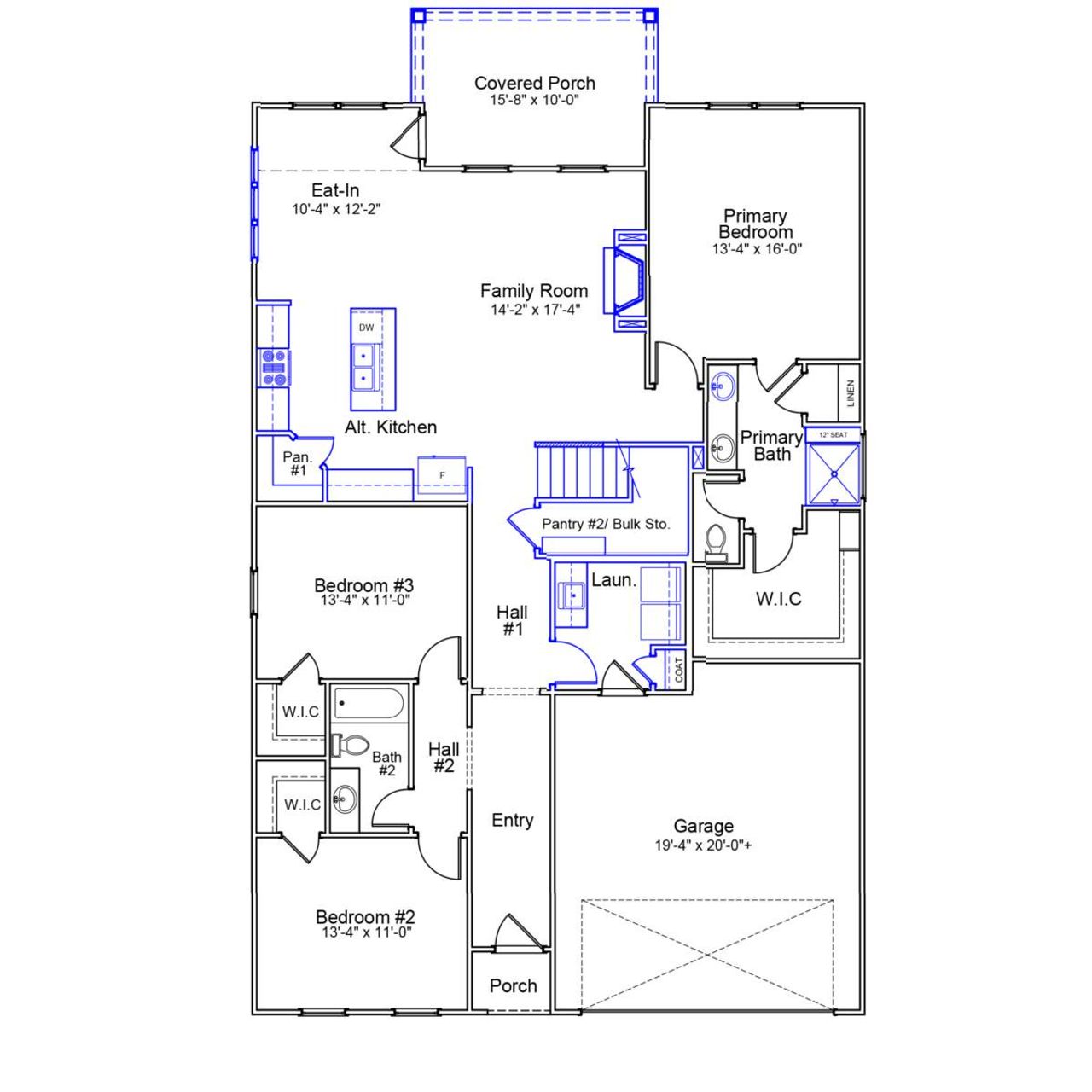 2D floor plan layout of this home in Ovation at Sweetbrier, Durham, NC (Image 2).