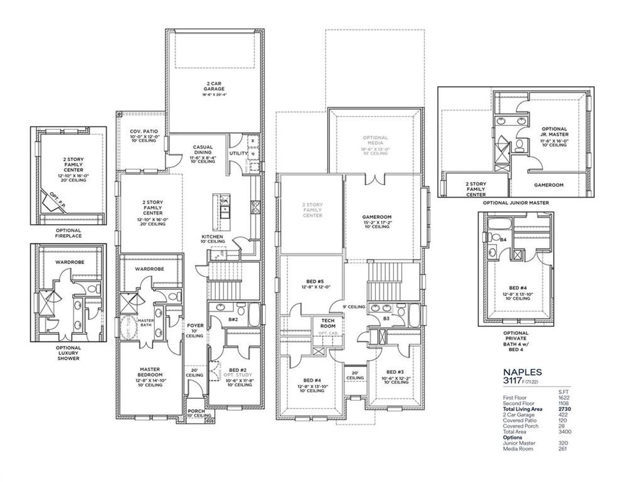 2D floor plan layout of this home in Light Farms Brenham - 40' Lots, Celina, TX (Image 2). 2D floor plan layout of this home in Light Farms Brenham - 40' Lots, Celina, TX (Image 2).