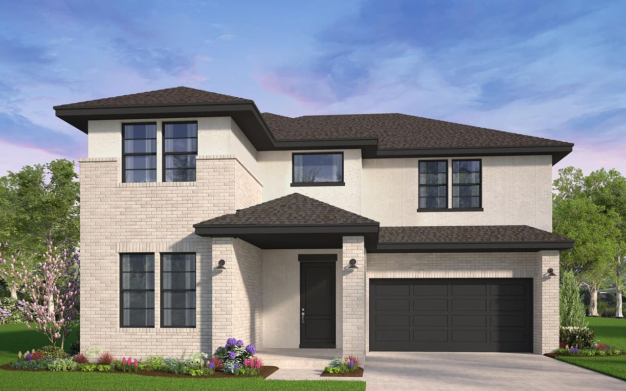 Representative exterior photo of a completed home built from the Woodbury by Brookfield Residential in The Grove Frisco, Frisco, TX (Image 2).