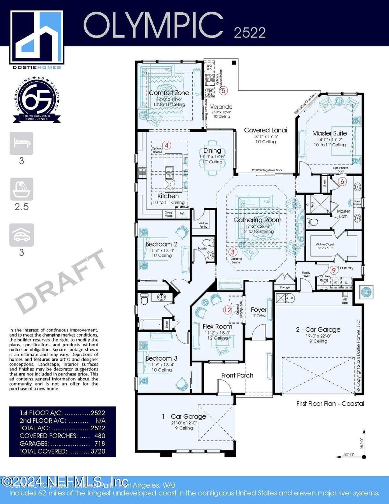 2D floor plan layout of this home in Reflections and Seabrook at Nocatee, Ponte Vedra, FL (Image 2). 2D floor plan layout of this home in Reflections and Seabrook at Nocatee, Ponte Vedra, FL (Image 2).