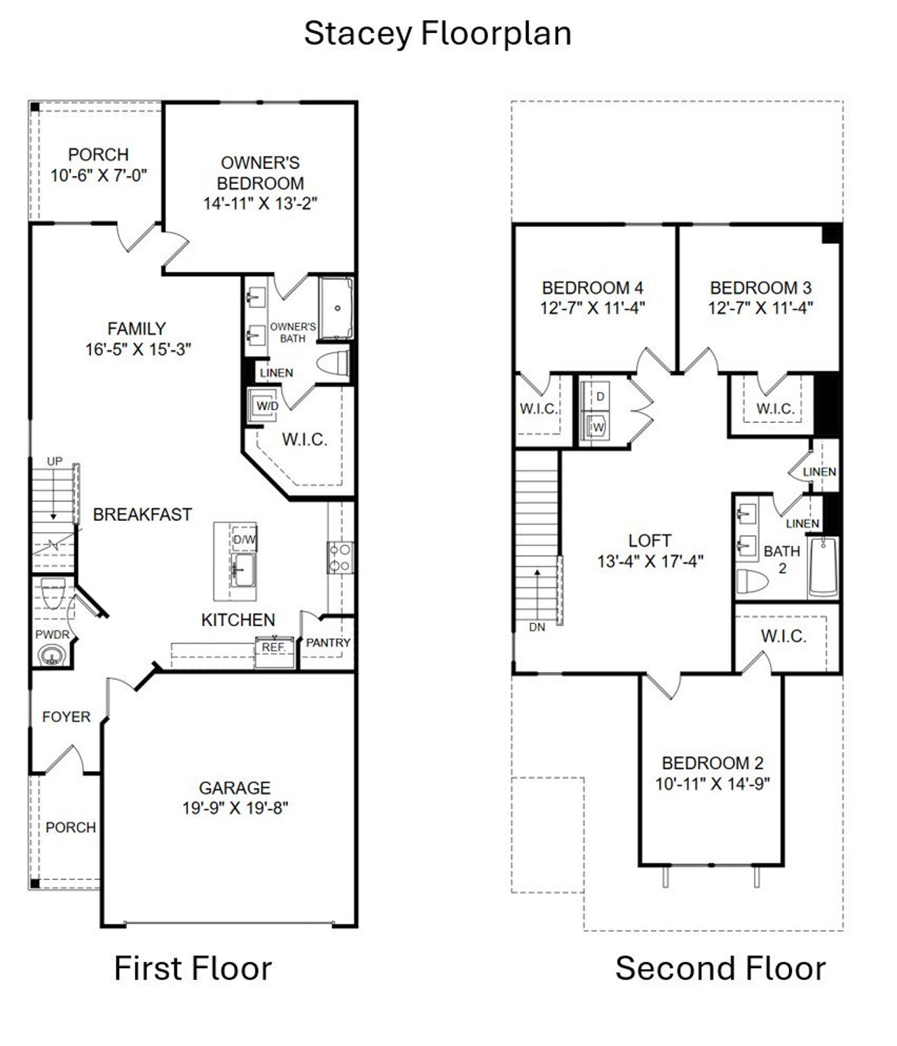 2D floor plan layout of this home in Halton Oaks, Spartanburg, SC (Image 2).