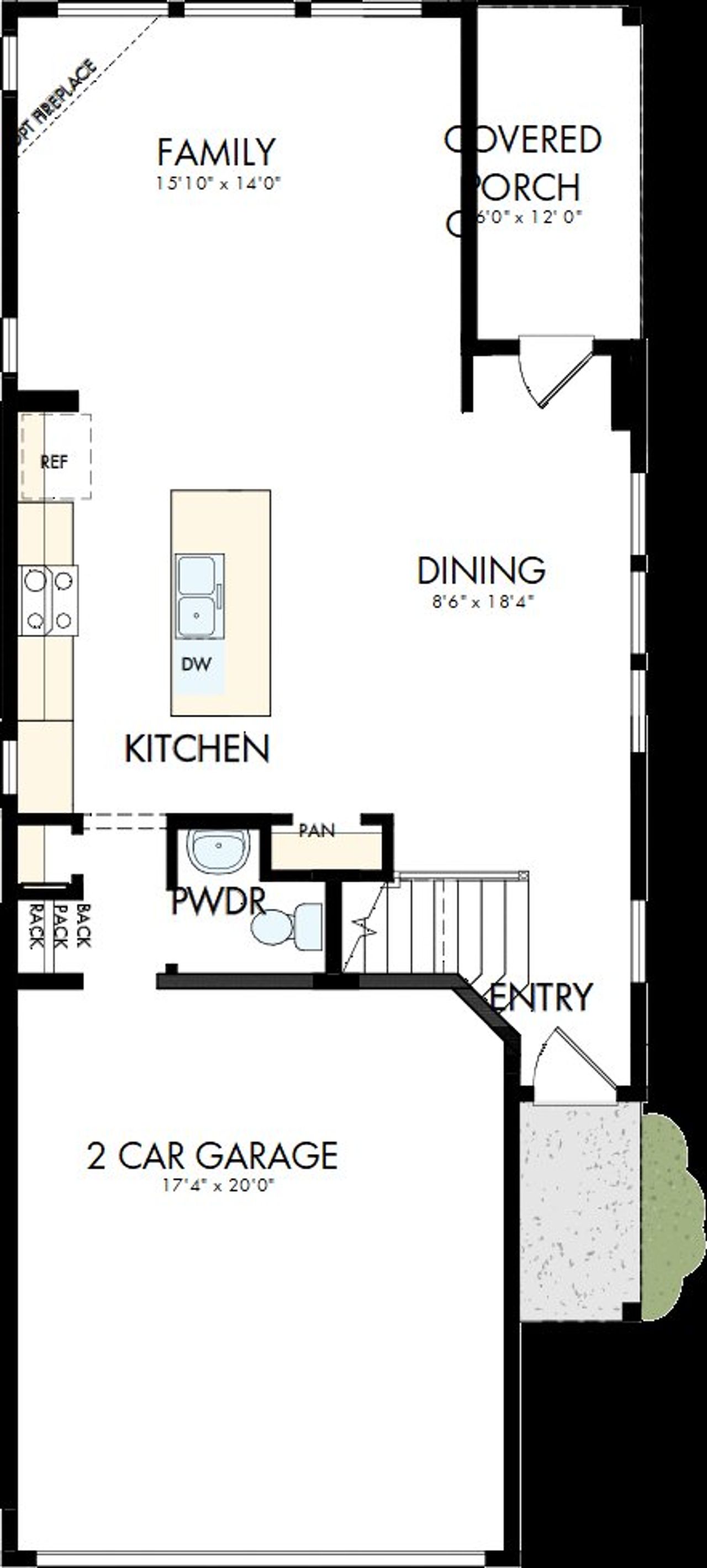 2D floor plan layout of this home in The Twilight at Goodnight Ranch, Austin, TX (Image 2).