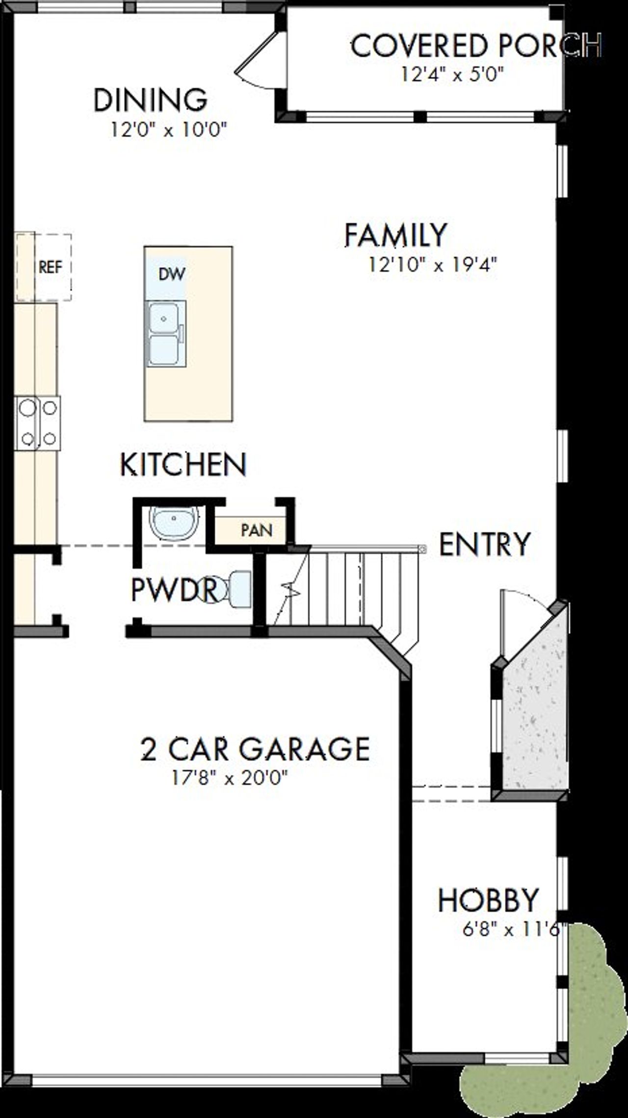 2D floor plan layout of this home in Retreat at Oak Park, Houston, TX (Image 2).