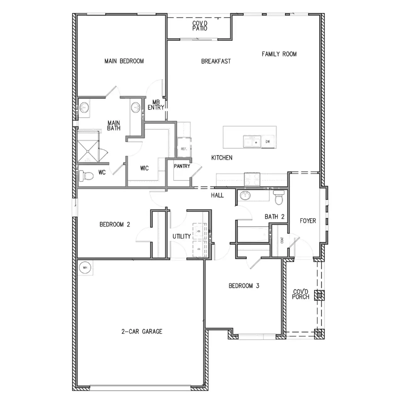 2D floor plan layout of this home in Hickory Hill, Sherman, TX (Image 2).