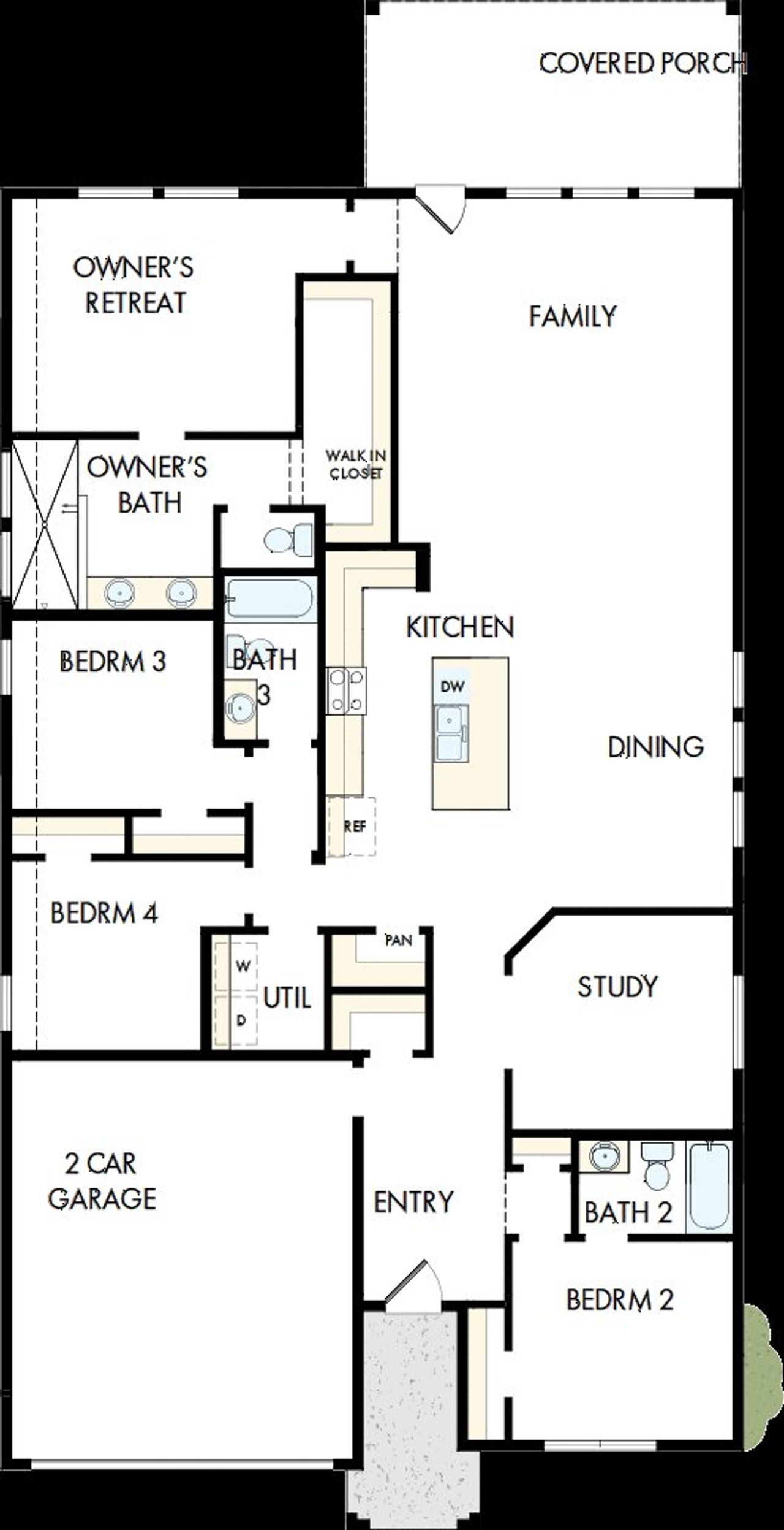 2D floor plan layout of this home in Creekshaw – Classic, Royse City, TX (Image 2).