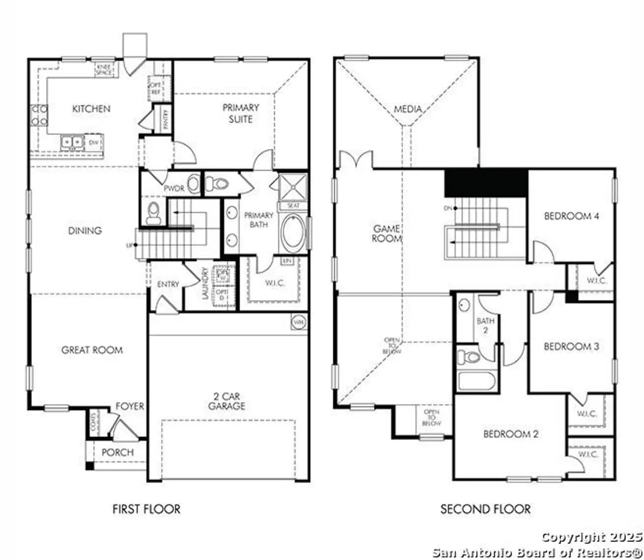 2D floor plan layout of this home in Estancia Ranch - Premier Series, Timberwood Park, TX (Image 2). 2D floor plan layout of this home in Estancia Ranch - Premier Series, Timberwood Park, TX (Image 2).