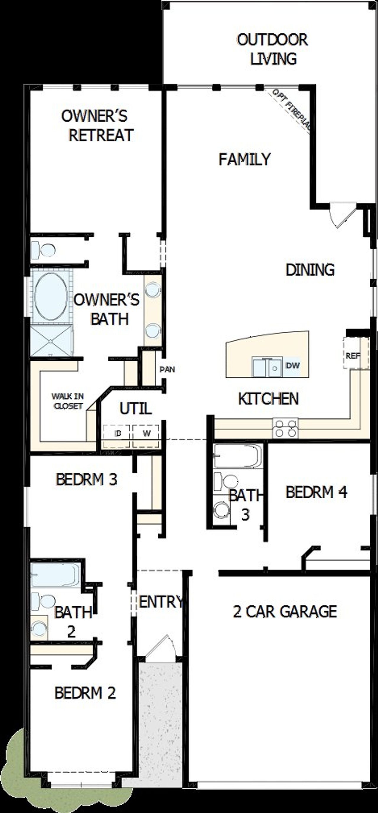 2D floor plan layout of this home in Harvest Green 45', Richmond, TX (Image 2). 2D floor plan layout of this home in Harvest Green 45', Richmond, TX (Image 2).