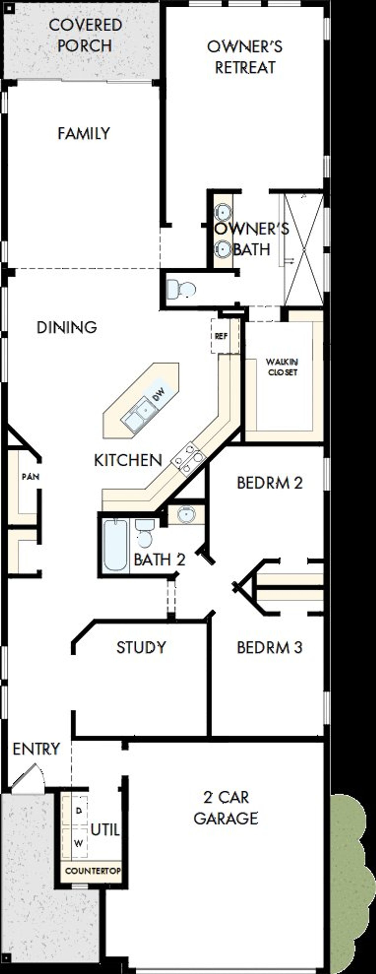 2D floor plan layout of this home in Sienna 40' Homesites, Missouri City, TX (Image 2).