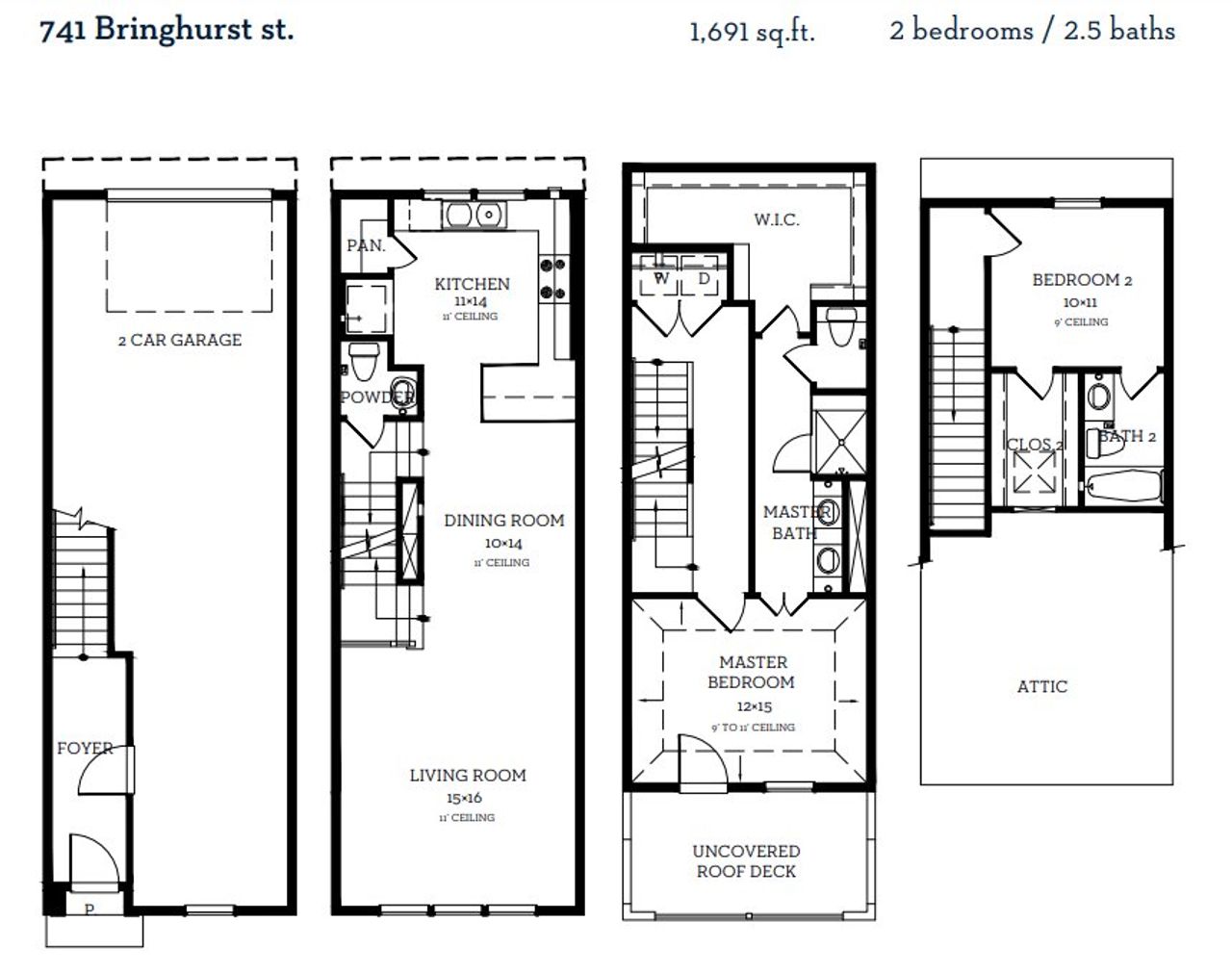 2D floor plan layout of this home in Upper East River, Houston, TX (Image 2).