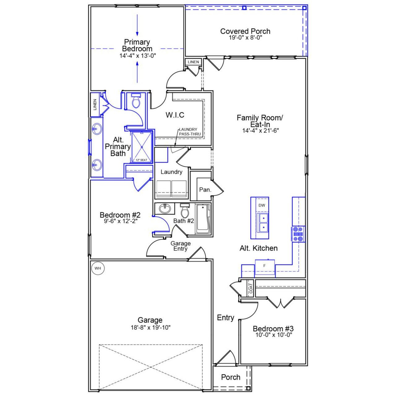 2D floor plan layout of this home in Ovation at Sweetbrier, Durham, NC (Image 2).