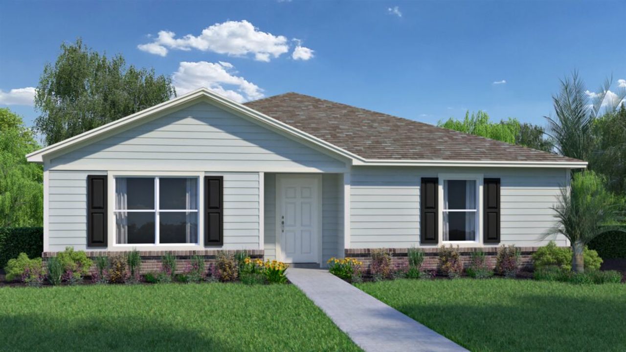 Representative exterior photo of a completed home built from the Celeste by Holiday Builders in Avalon, Milton, FL (Image 2).