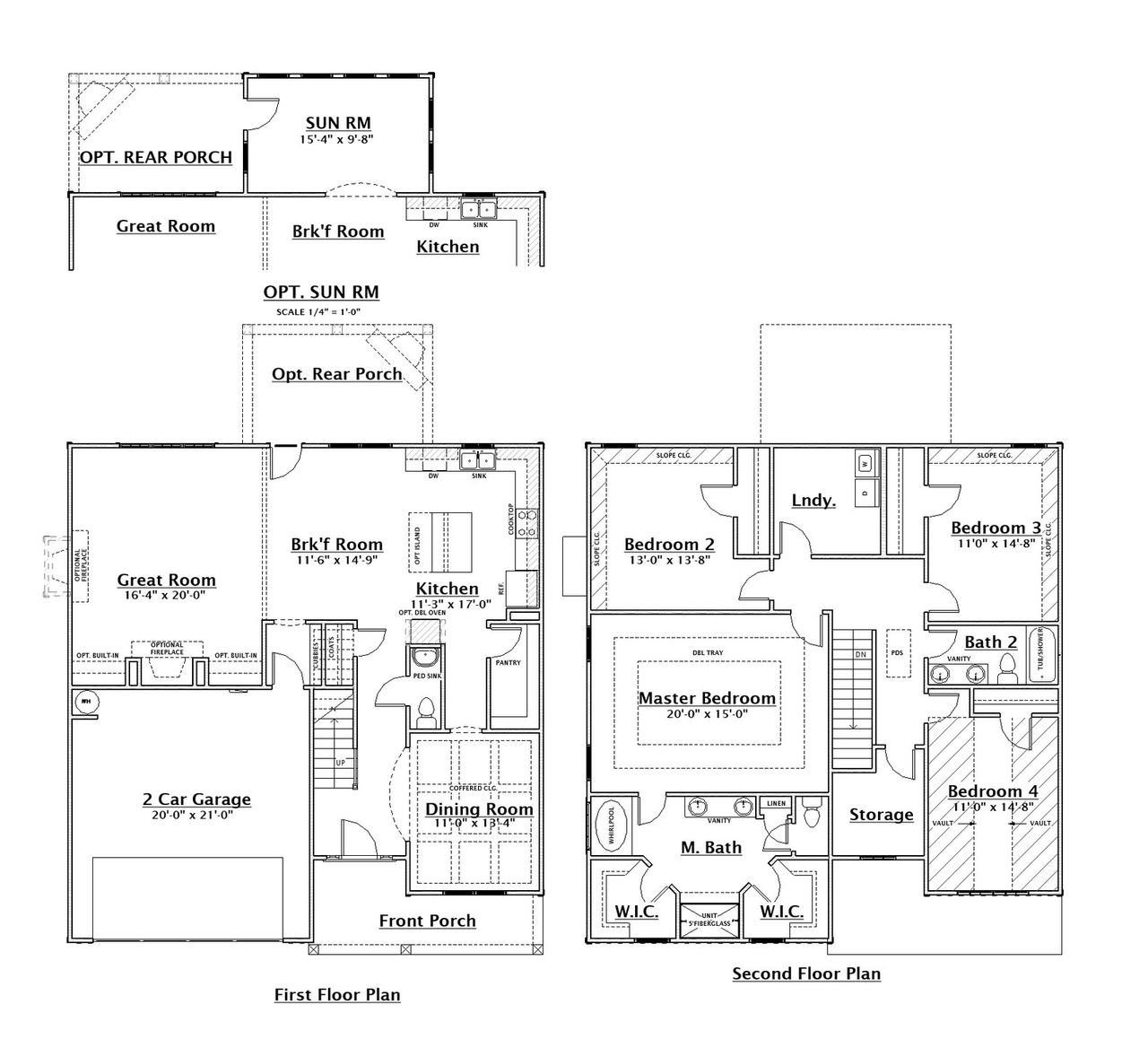 2D floor plan layout for the Hilton II by Designer Homes of Georgia in Austin Heights, North Augusta, SC (Image 2).