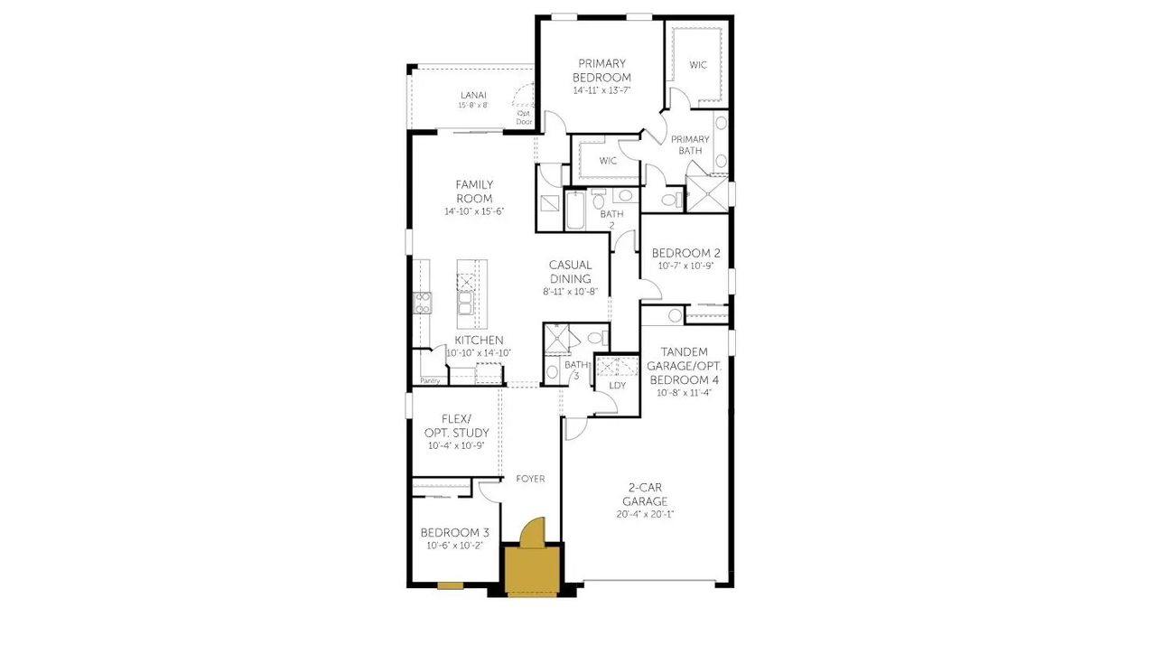 2D floor plan layout of this home in River Hall, Alva, FL (Image 2).
