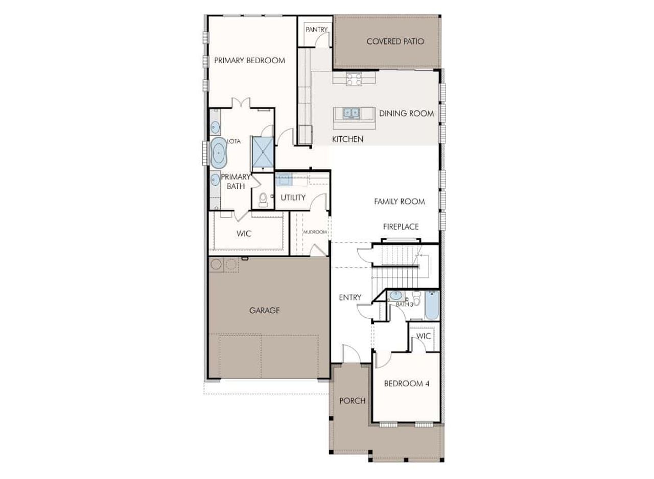 2D floor plan layout of this home in Walsh, Aledo, TX (Image 2).