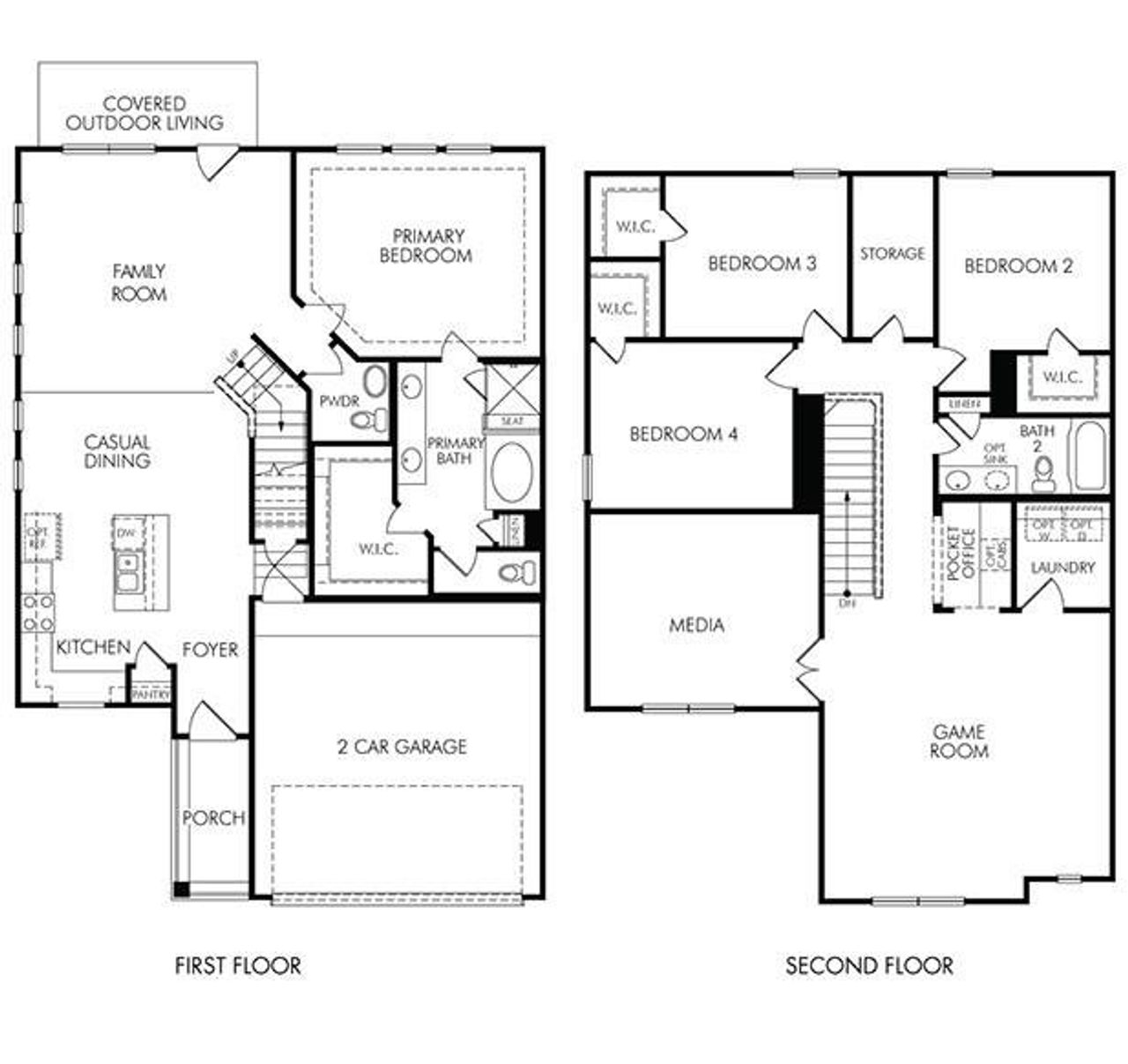 2D floor plan layout of this home in Kemah Crossing - Luxe Series, Kemah, TX (Image 2). 2D floor plan layout of this home in Kemah Crossing - Luxe Series, Kemah, TX (Image 2).