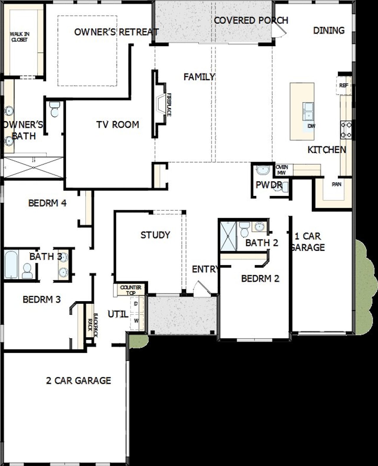2D floor plan layout of this home in Terraces – Estates, Rockwall, TX (Image 2).