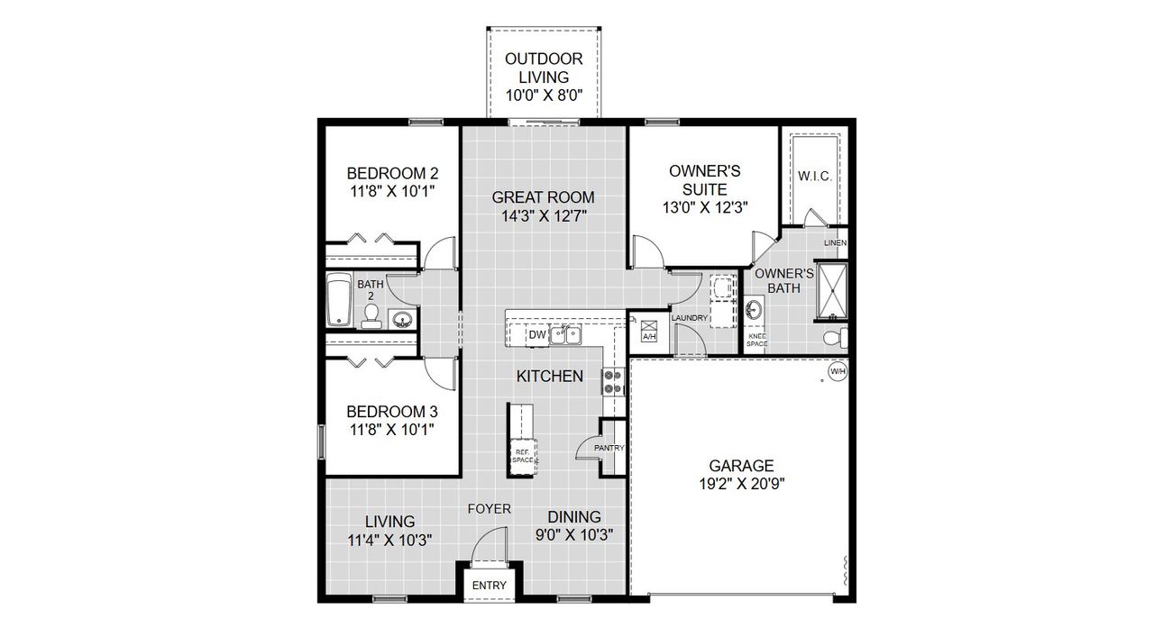 2D floor plan layout of this home in Port Charlotte, Port Charlotte, FL (Image 2).