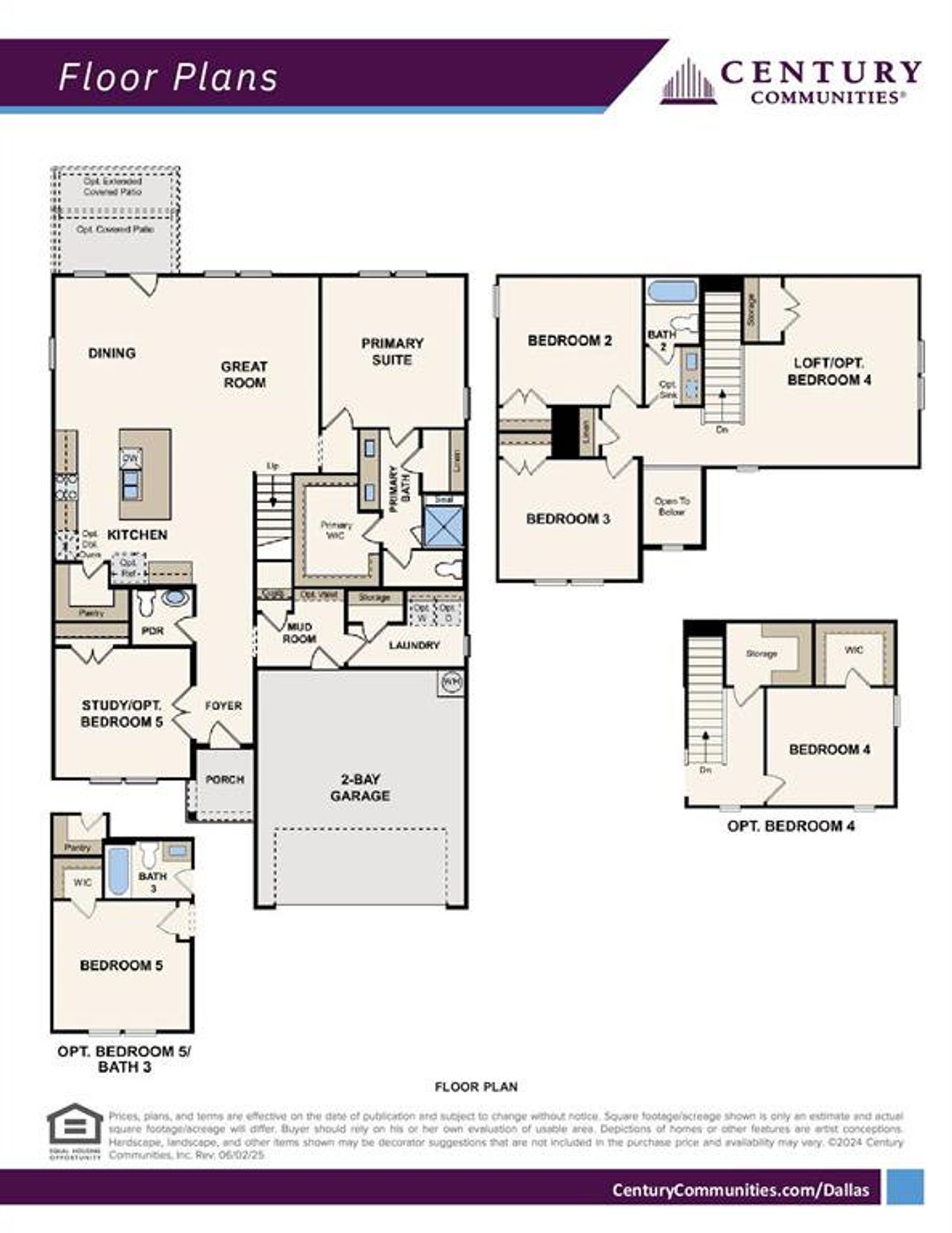 2D floor plan layout of this home in Anna Town Square, Anna, TX (Image 2).