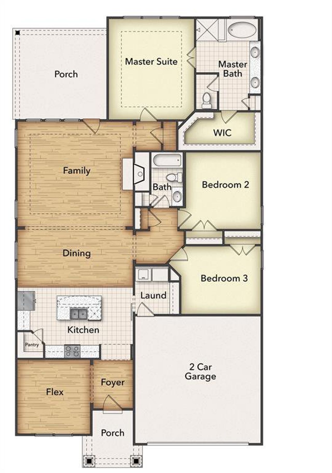2D floor plan layout of this home in The Hollow, Ennis, TX (Image 2). 2D floor plan layout of this home in The Hollow, Ennis, TX (Image 2).