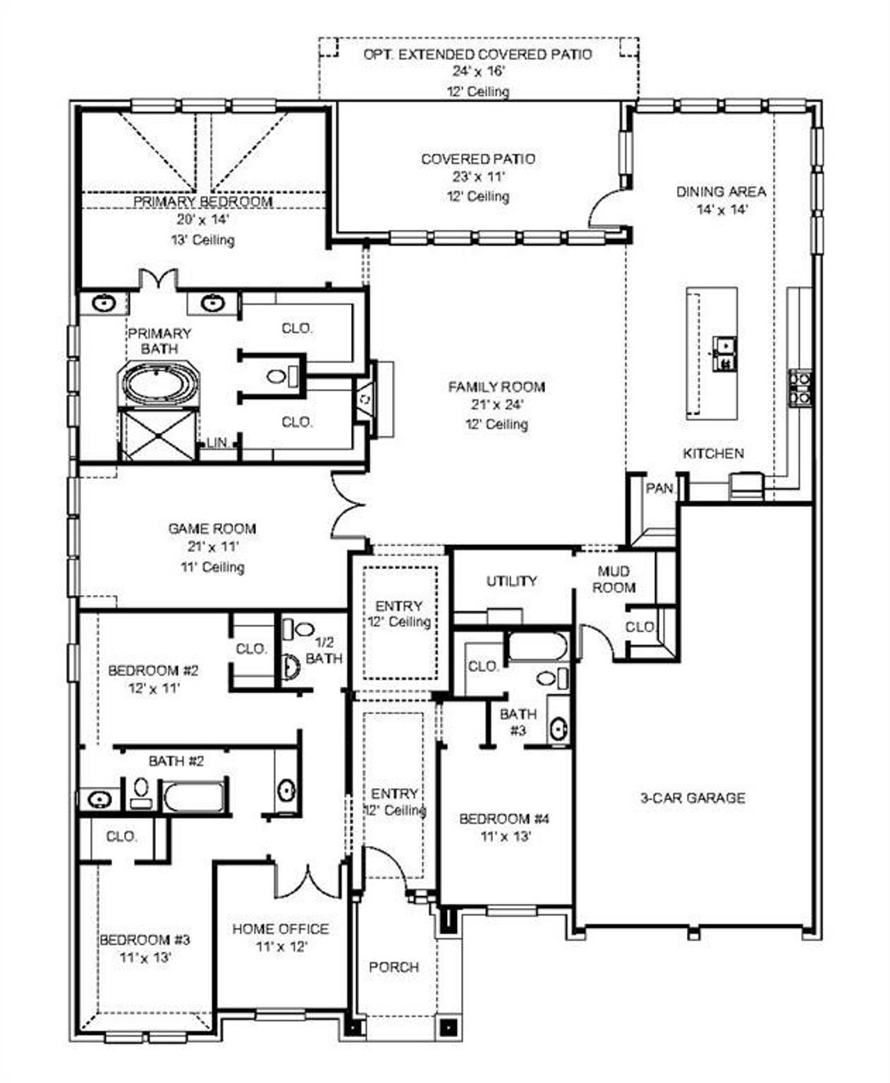 2D floor plan layout of this home in Sonoma Verde, McLendon-Chisholm, TX (Image 2).