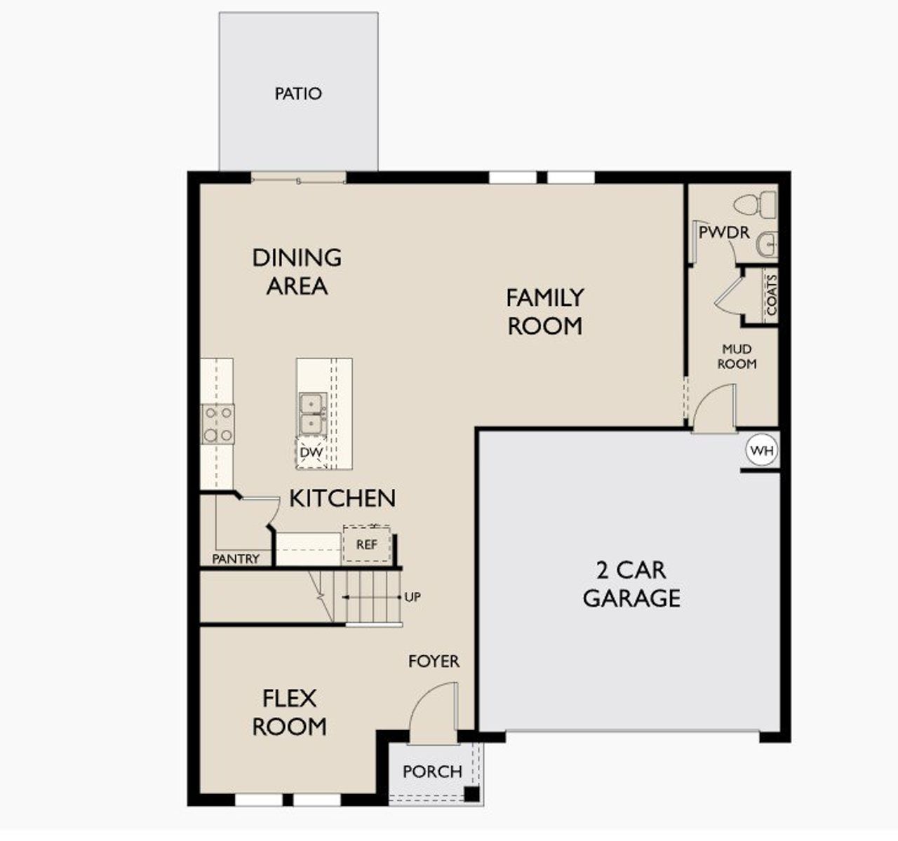 2D floor plan layout of this home in Noble Ridge, Howe, TX (Image 2).