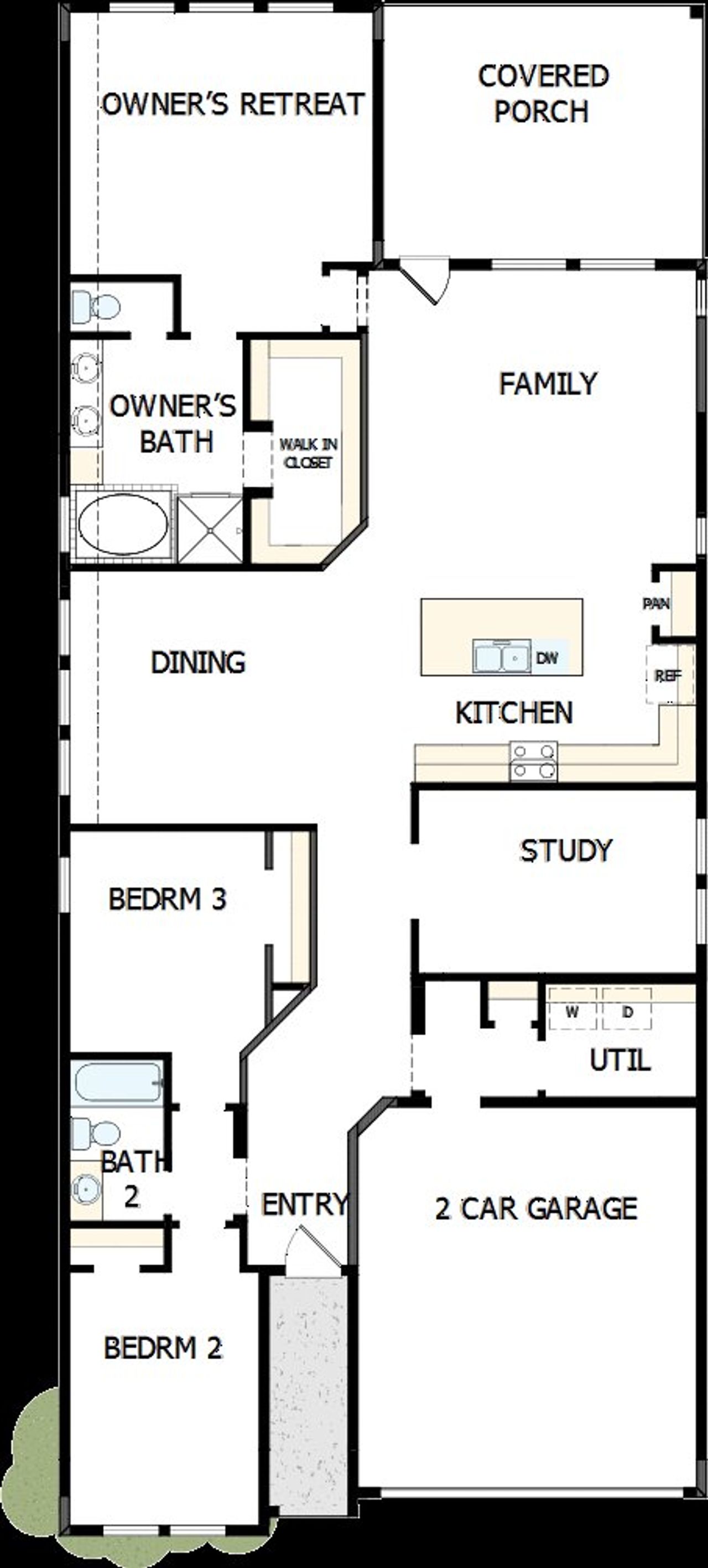2D floor plan layout of this home in Meridiana 45' Homesites, Manvel, TX (Image 2). 2D floor plan layout of this home in Meridiana 45' Homesites, Manvel, TX (Image 2).
