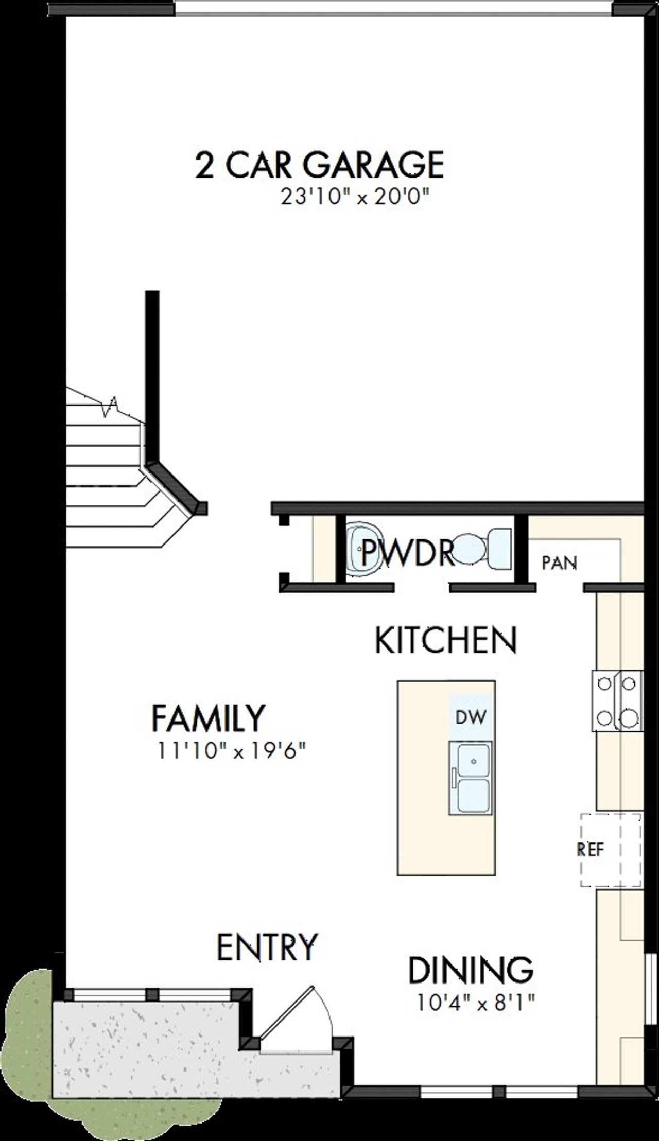 2D floor plan layout of this home in Crosscreek Walk  – Courtyard, Charleston, SC (Image 2).