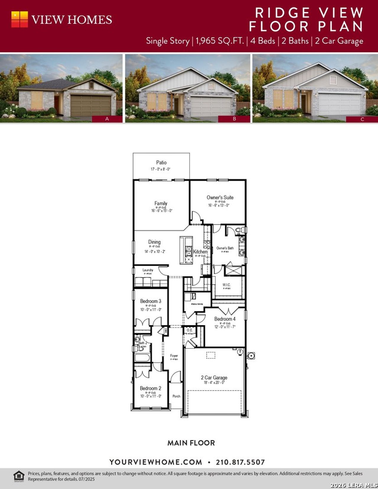 2D floor plan layout of this home in Weston Oaks, San Antonio, TX (Image 2).