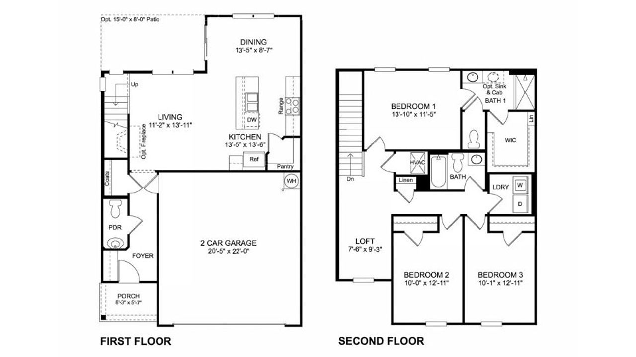 2D floor plan layout of this home in Johnson Farms, Greeneville, TN (Image 2). 2D floor plan layout of this home in Johnson Farms, Greeneville, TN (Image 2).