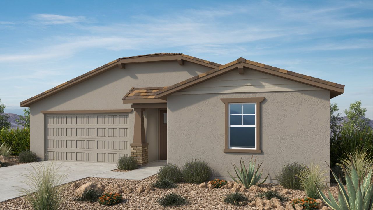 Representative exterior photo of a completed home built from the London by Taylor Morrison in Alamar, Avondale, AZ (Image 2). Representative exterior photo of a completed home built from the London by Taylor Morrison in Alamar, Avondale, AZ (Image 2).