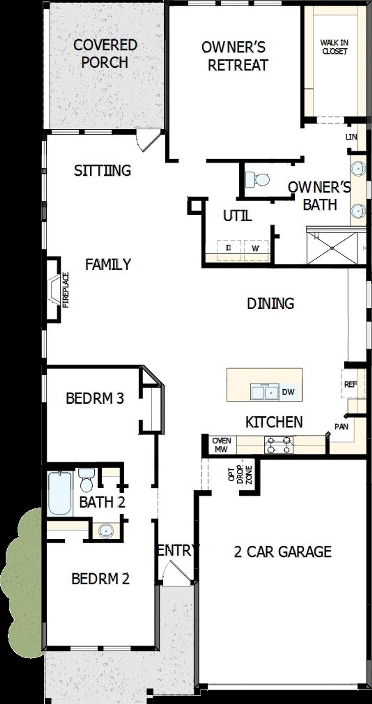 2D floor plan layout of this home in Encore at Streamside - Classic Series, Waxhaw, NC (Image 2). 2D floor plan layout of this home in Encore at Streamside - Classic Series, Waxhaw, NC (Image 2).