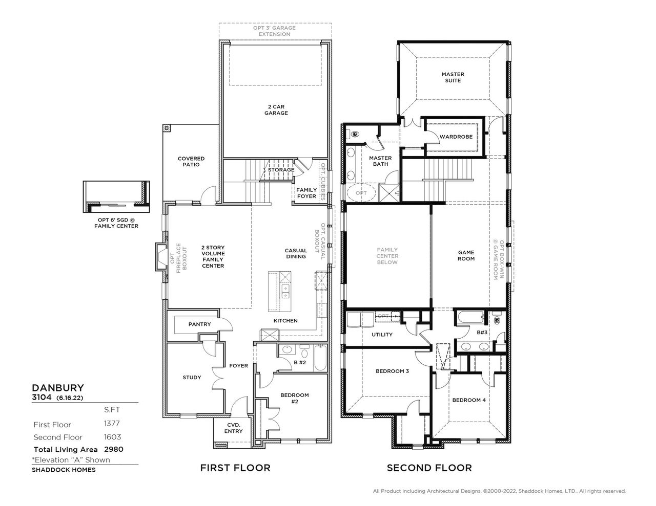 2D floor plan layout of this home in Light Farms Brenham - 40' Lots, Celina, TX (Image 2).