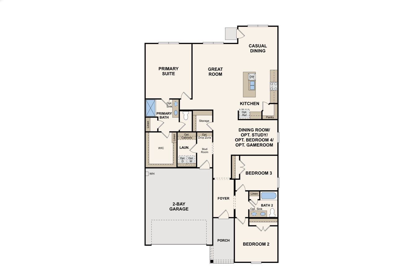 2D floor plan layout for the Davis by Century Communities in Lakes at Crockett Martin, Conroe, TX (Image 2). 2D floor plan layout for the Davis by Century Communities in Lakes at Crockett Martin, Conroe, TX (Image 2).