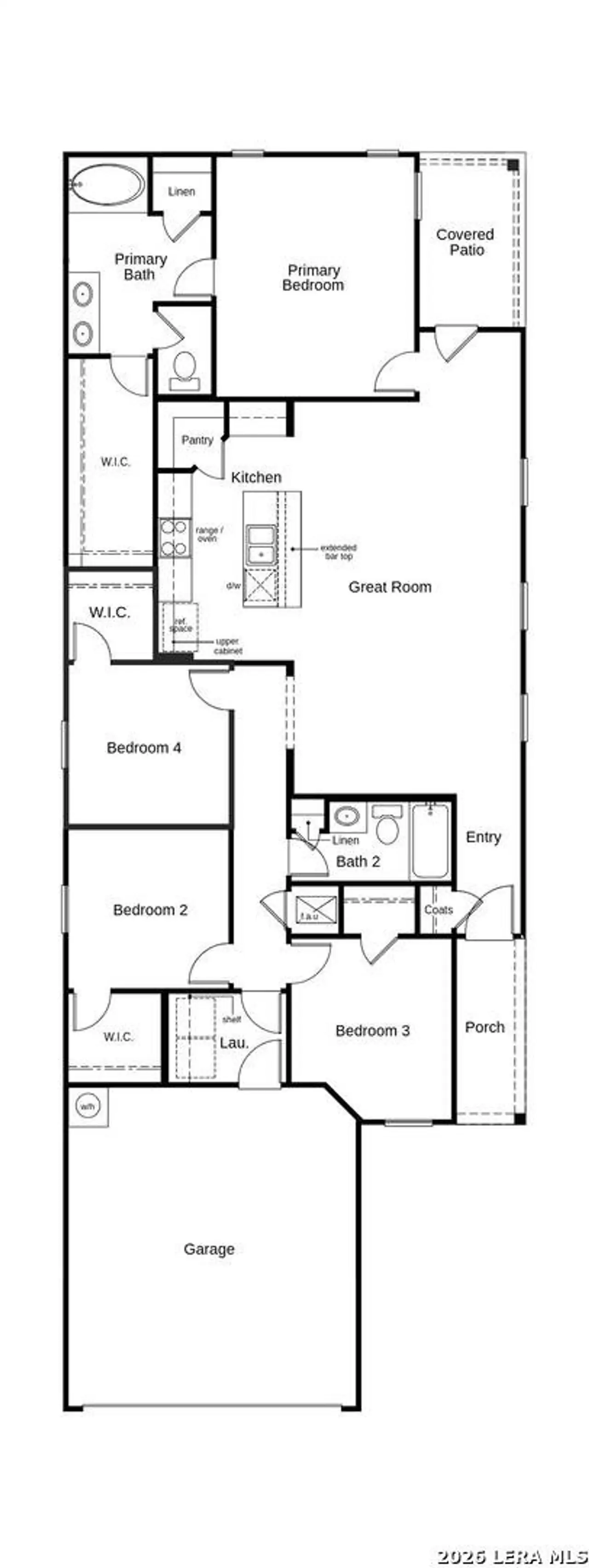 2D floor plan layout of this home in Punta Verde, Converse, TX (Image 2).