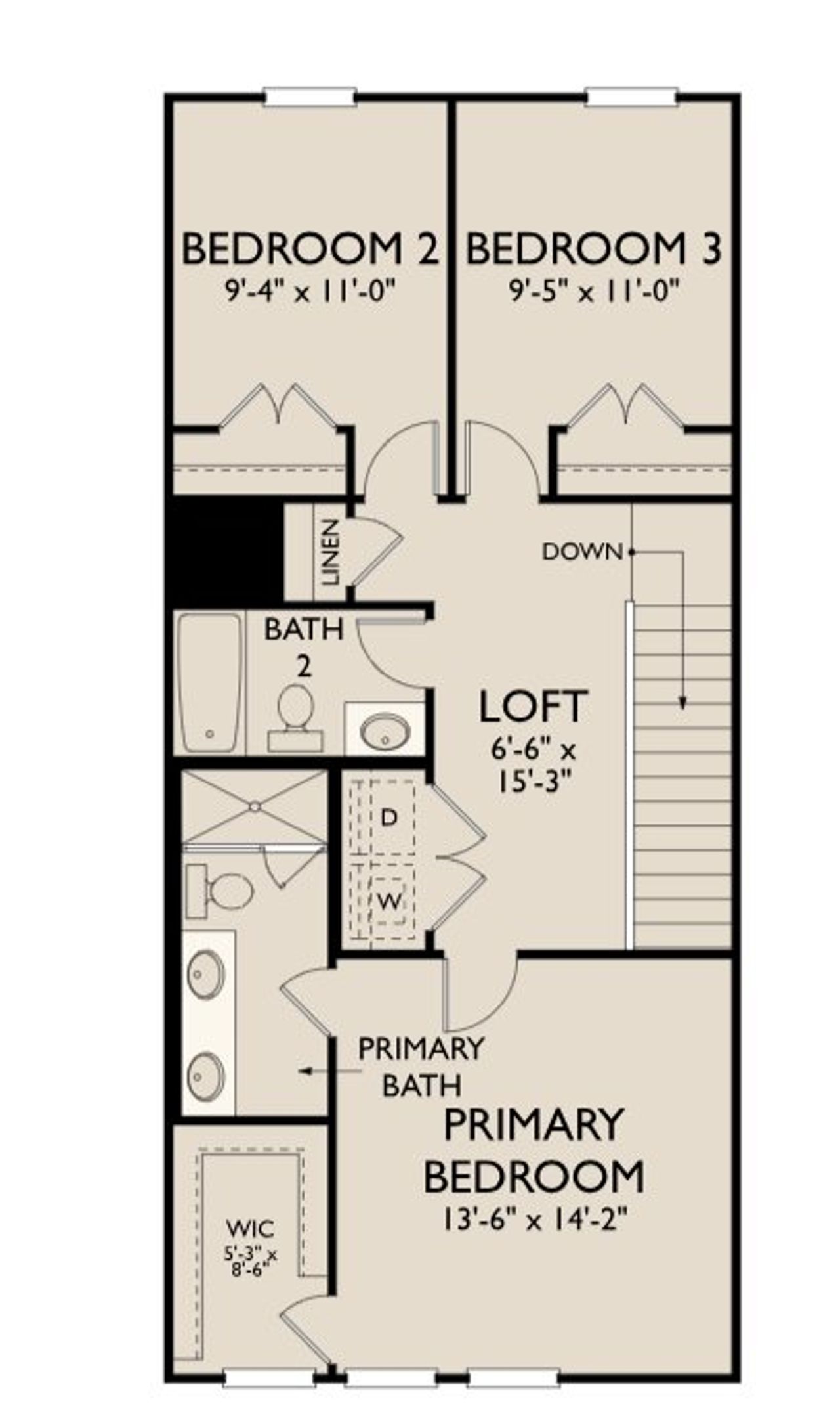 2D floor plan layout for the Calliope by Ashton Woods in Laurelwood, Douglasville, GA (Image 2).