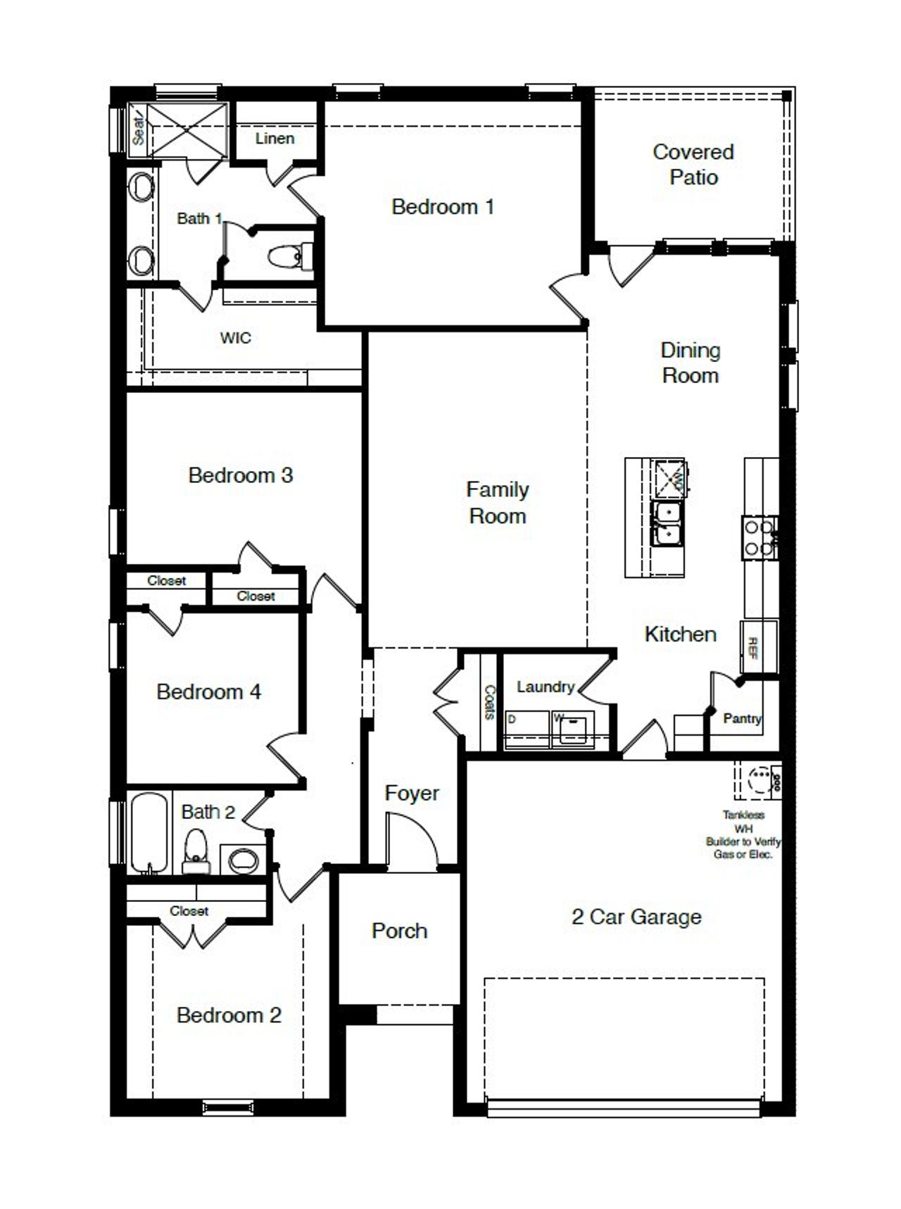2D floor plan layout of this home in Eagle Creek, Denton, TX (Image 2). 2D floor plan layout of this home in Eagle Creek, Denton, TX (Image 2).