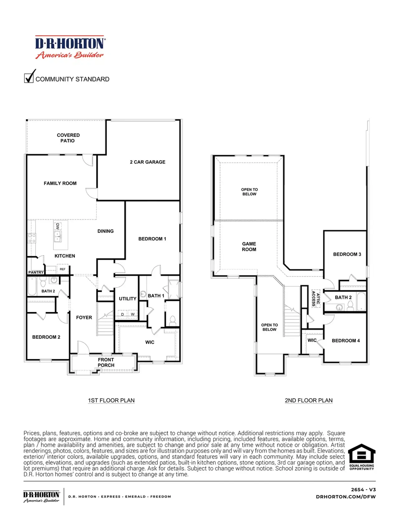 2D floor plan layout of this home in Boardwalk, Lancaster, TX (Image 2).