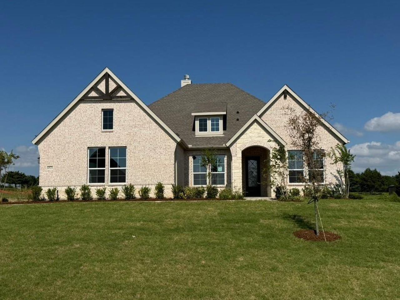Front exterior of a new home in Raintree Estates, Blue Ridge, TX, highlighting curb appeal (Image 2).