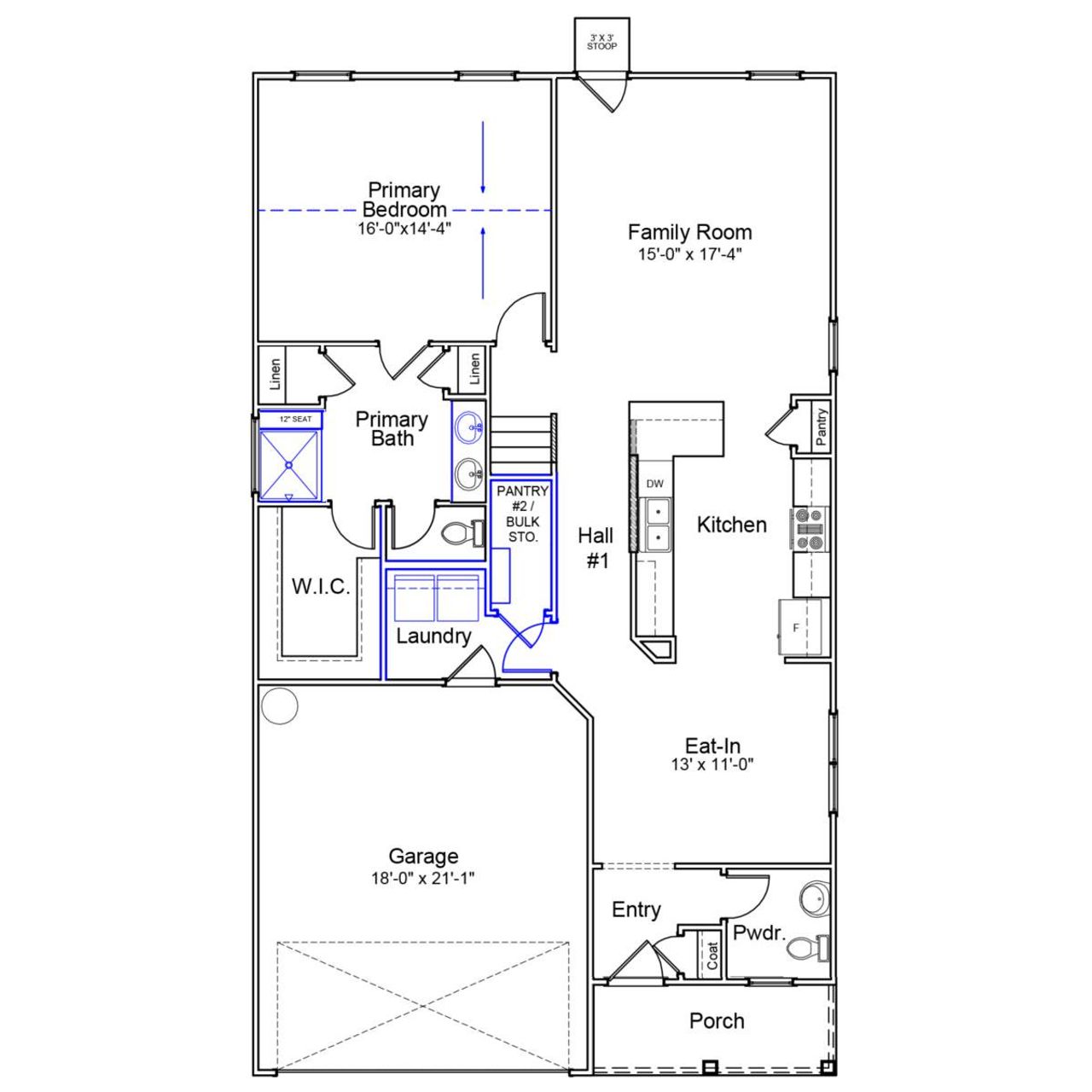 2D floor plan layout of this home in Bluefield, Lexington, SC (Image 2).