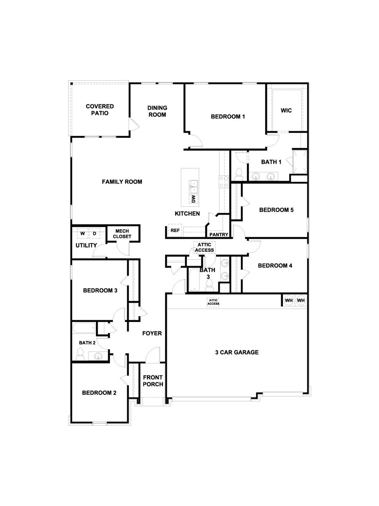 2D floor plan layout of this home in Monarch Ranch, Manor, TX (Image 2).