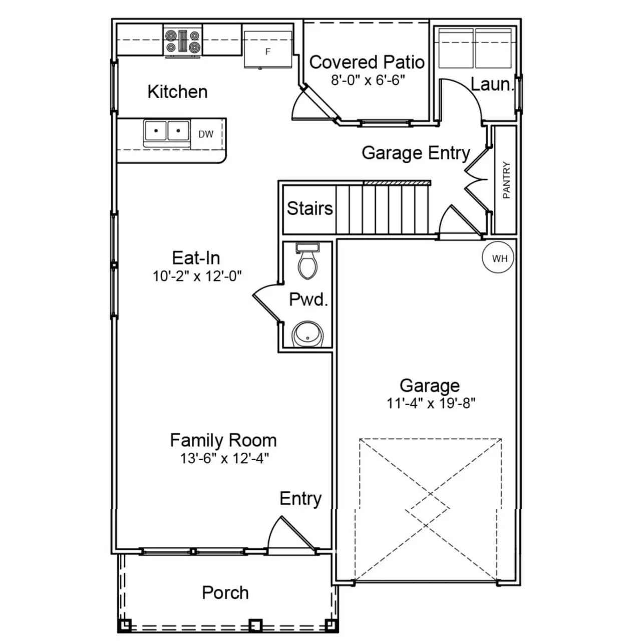 2D floor plan layout of this home in Cambridge Reserve, Angier, NC (Image 2).