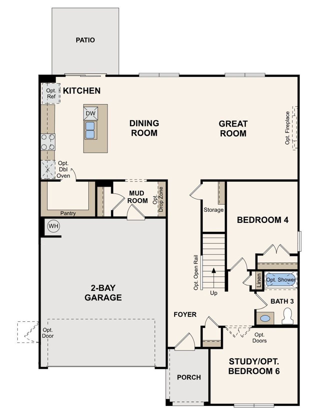2D floor plan layout for the Harding by Century Communities in Belleview Manor, Fairburn, GA (Image 2). 2D floor plan layout for the Harding by Century Communities in Belleview Manor, Fairburn, GA (Image 2).