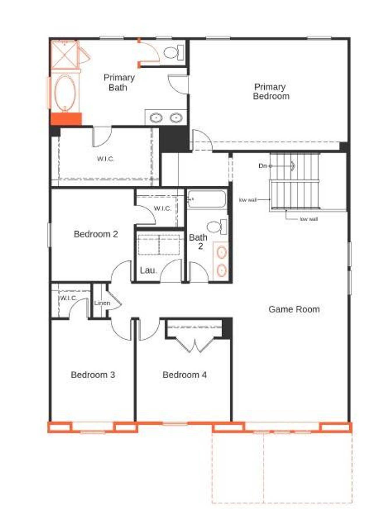 2D floor plan layout of this home in Wilson Creek, Indian Land, SC (Image 2).