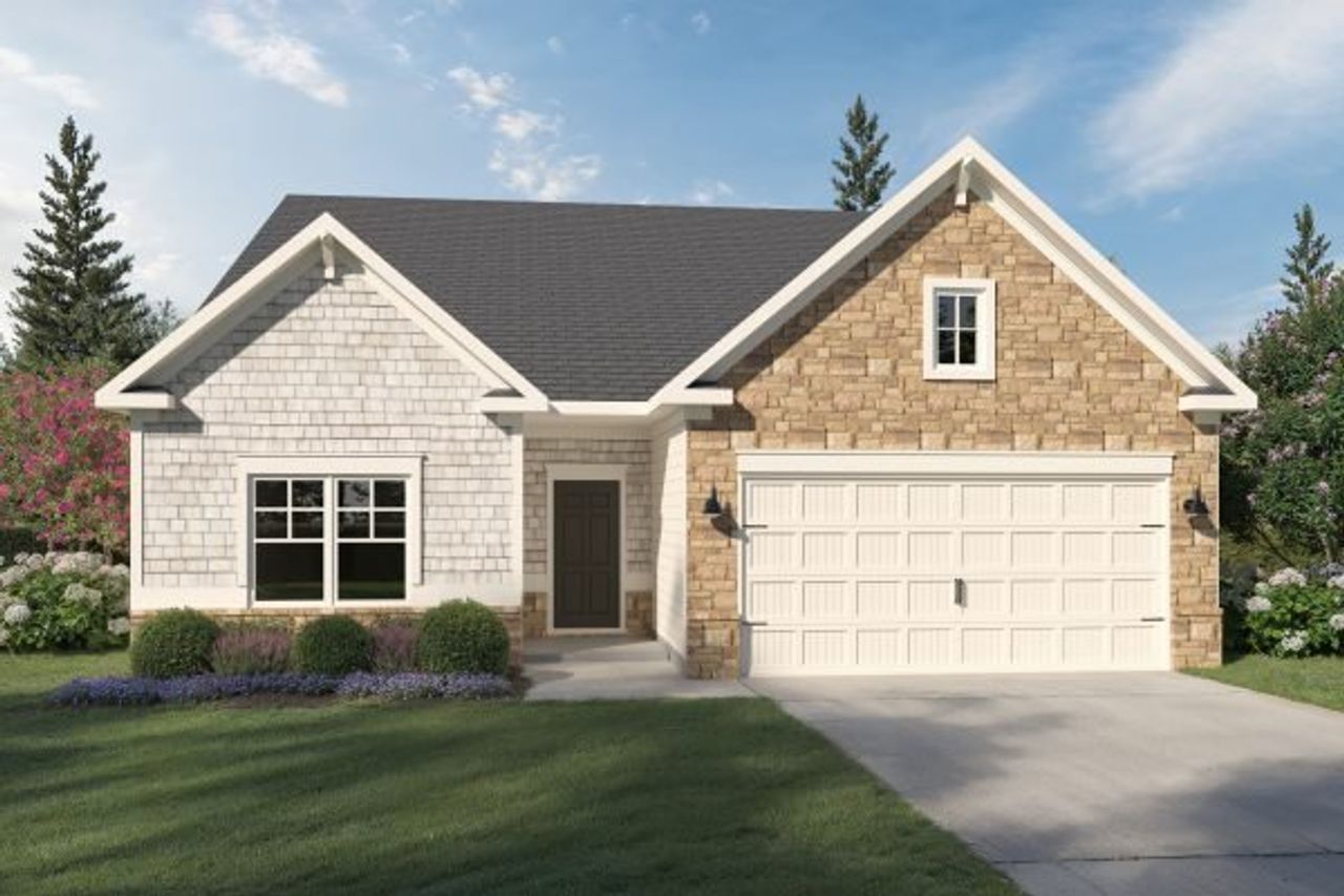 Representative exterior photo of a completed home built from the Ashford by Kerley Family Homes in Pevensie Manor, Powder Springs, GA (Image 2).
