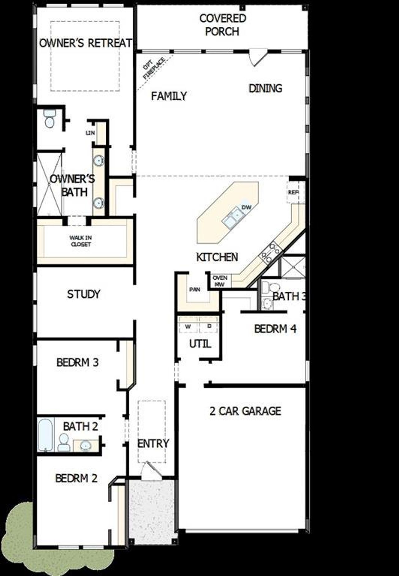 2D floor plan layout of this home in Painted Tree - Classic Series, McKinney, TX (Image 2).