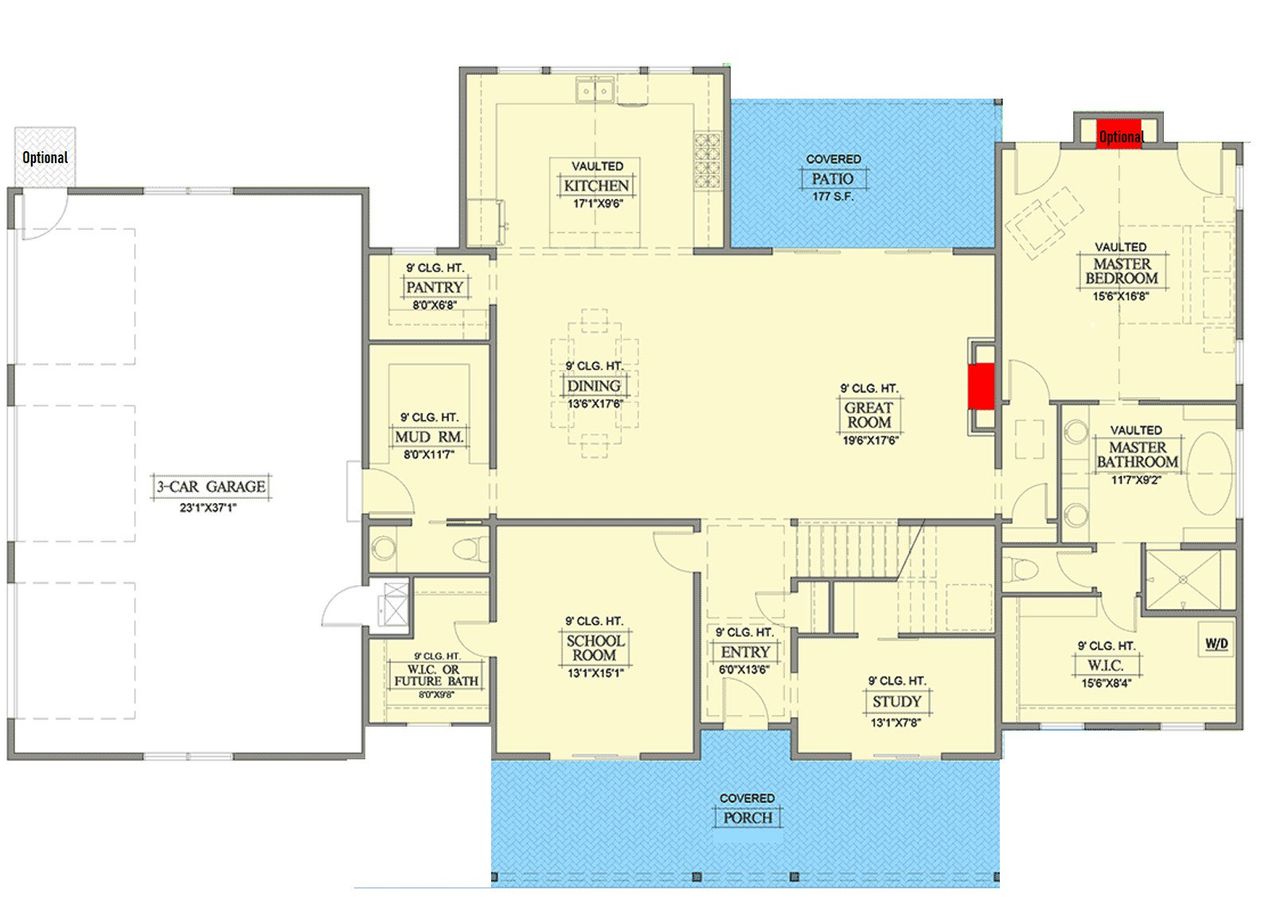 2D floor plan layout for the The Augusta by Remington Custom Homes in Rancho Ladera, Aledo, TX (Image 2). 2D floor plan layout for the The Augusta by Remington Custom Homes in Rancho Ladera, Aledo, TX (Image 2).