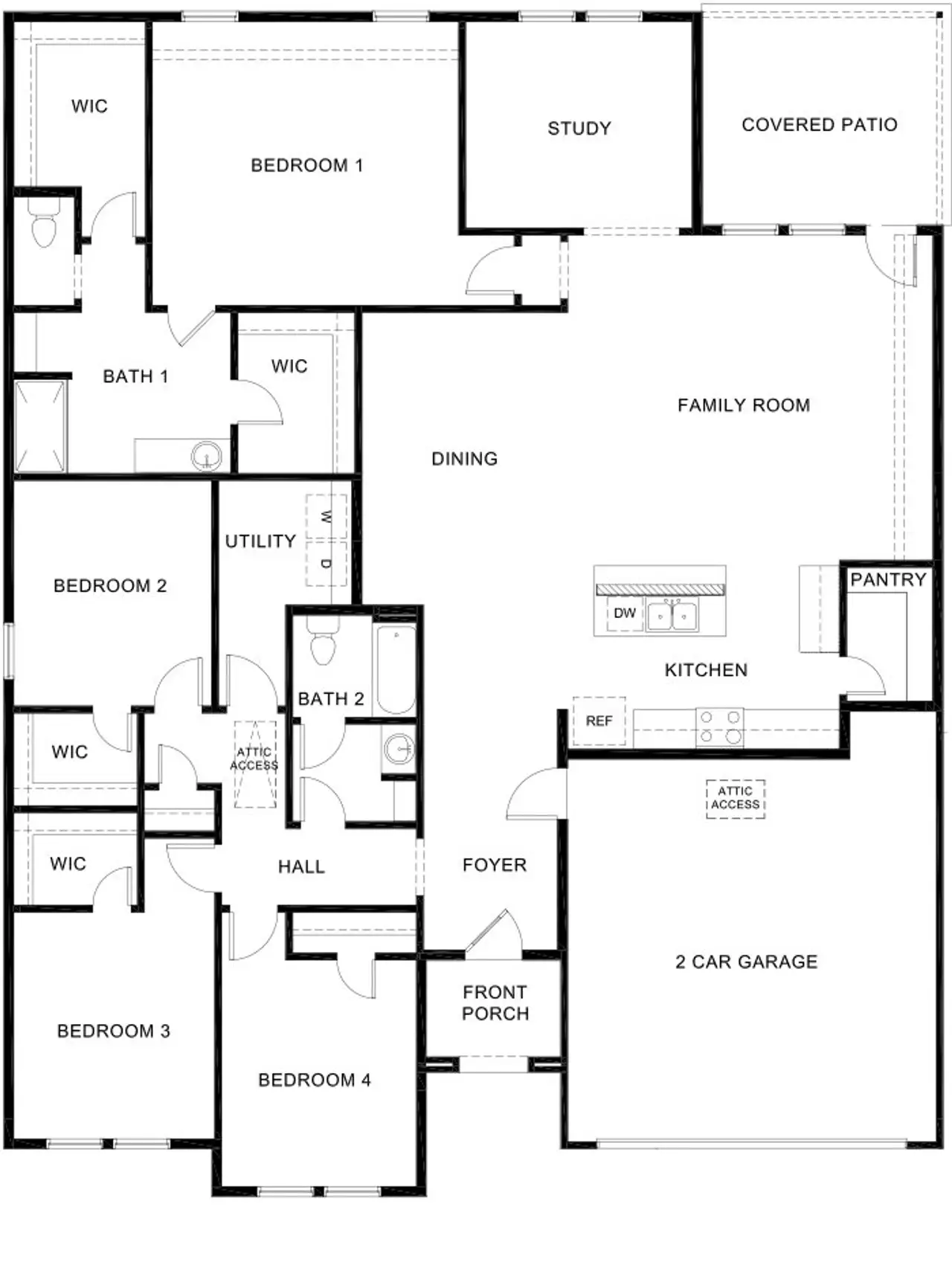 2D floor plan layout of this home in Whitewing Trails, Princeton, TX (Image 2).